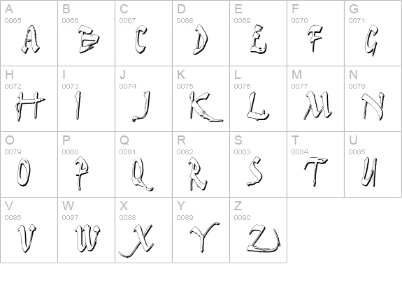 Dark Horse Shadow uppercase A-Z preview