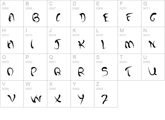 Dark past uppercase A-Z preview