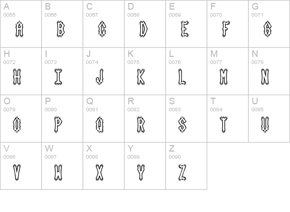 Dark Side BRK uppercase A-Z preview