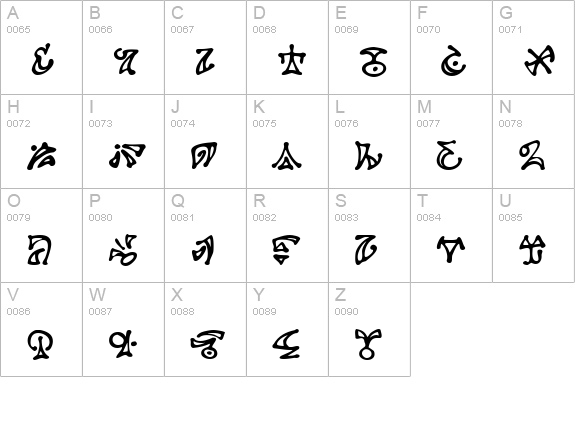DarkArts BB uppercase A-Z preview