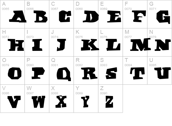 DarkBlack uppercase A-Z preview