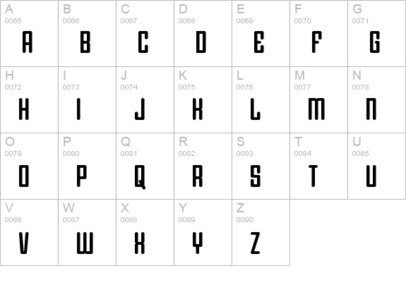 Darklighter uppercase A-Z preview