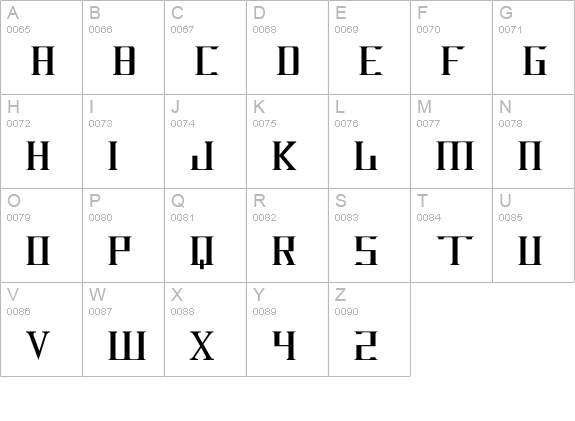 DarkWind uppercase A-Z preview