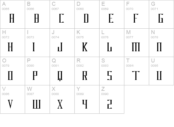 DarkWind Condensed uppercase A-Z preview
