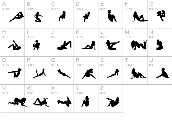Darrians Sexy Silhouettes 4 uppercase A-Z preview