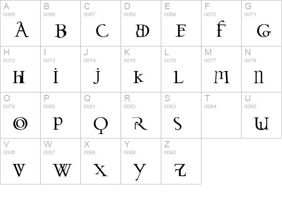 Darwin Plain uppercase A-Z preview