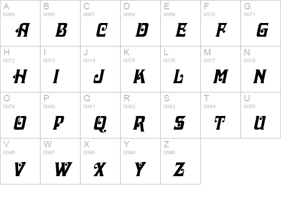 Dascha Italic uppercase A-Z preview