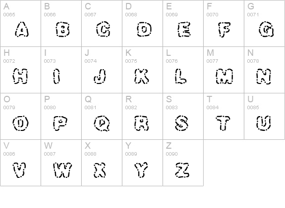 Dash Dot BRK uppercase A-Z preview