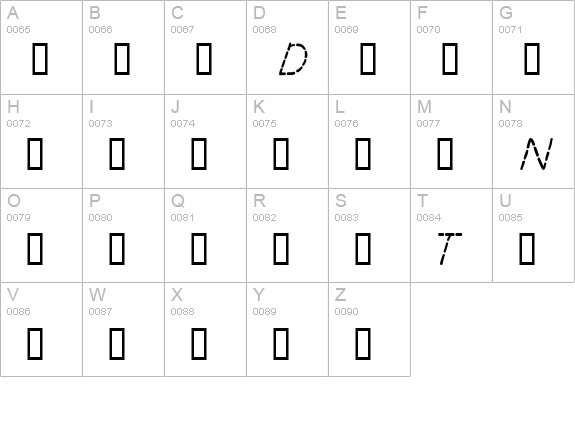 Dashed Italic Sample uppercase A-Z preview