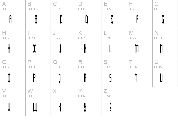 Dastardly BRK uppercase A-Z preview
