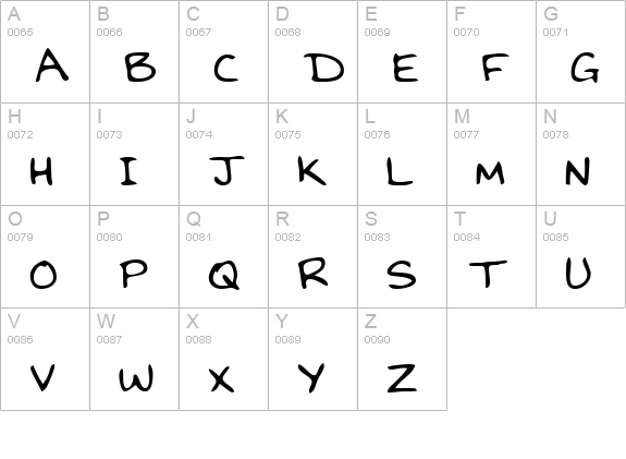 DavesHand Regular uppercase A-Z preview