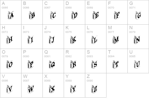 Davys-Ribbons uppercase A-Z preview