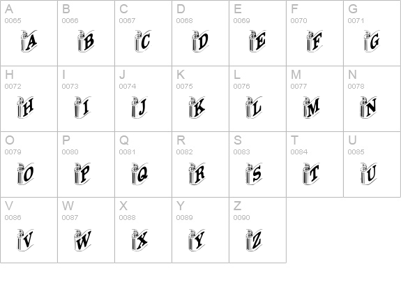 Davys-Ribbons Regular uppercase A-Z preview