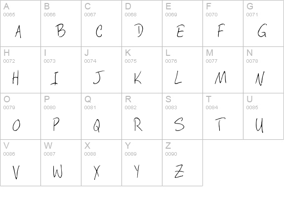 DavysCrappyWrit uppercase A-Z preview