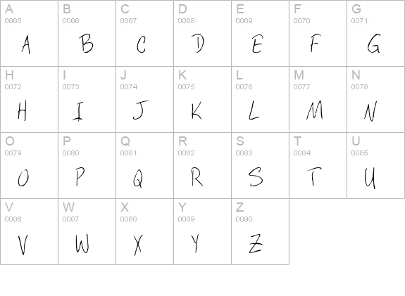 DCWri Regular uppercase A-Z preview