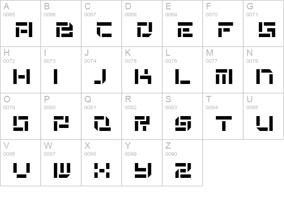 De Stencil NF uppercase A-Z preview