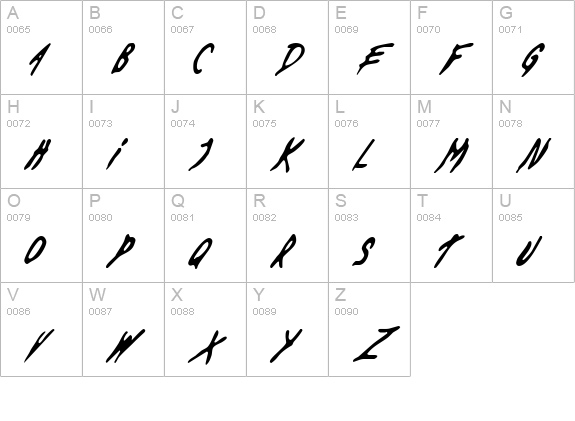 Dead By Dawn US uppercase A-Z preview