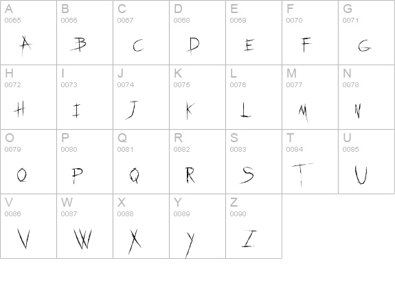 dead feather uppercase A-Z preview