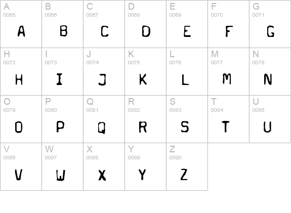 DeadPostMan uppercase A-Z preview