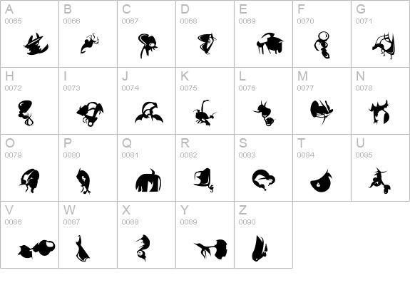 Deadbugs uppercase A-Z preview