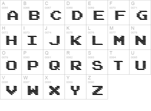 DEADCRT Regular uppercase A-Z preview