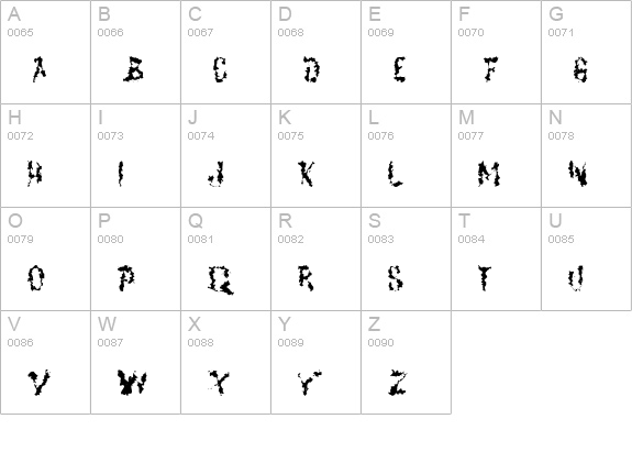 DeadGrit uppercase A-Z preview