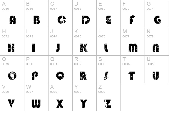 Deadmobil uppercase A-Z preview