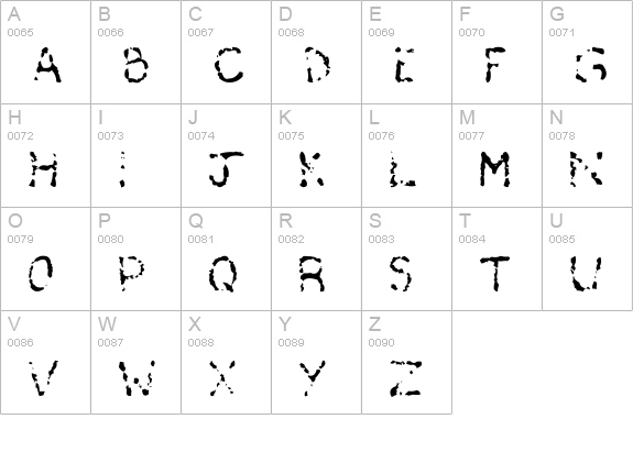 Deaf As A Post uppercase A-Z preview
