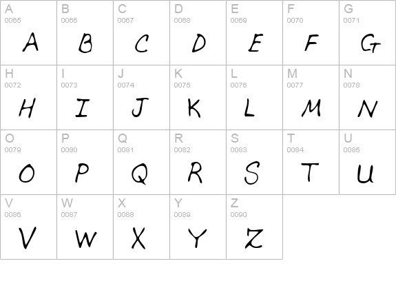 DeannasHand Regular uppercase A-Z preview
