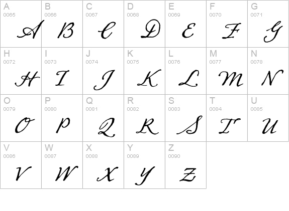 Dear Sarah uppercase A-Z preview
