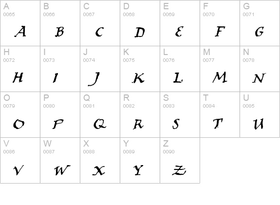 Dear Sarah Small Caps uppercase A-Z preview