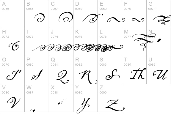 Dear Sarah Swash uppercase A-Z preview