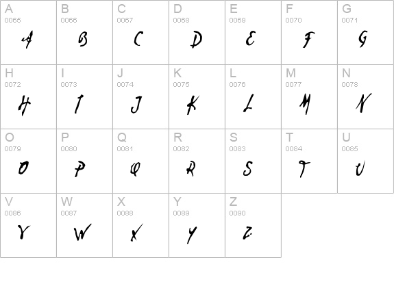 Dear Theo uppercase A-Z preview