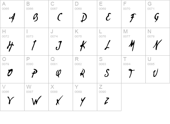 Dear Theo 2 uppercase A-Z preview
