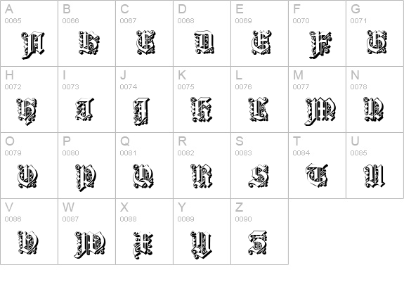 Dearest Open uppercase A-Z preview