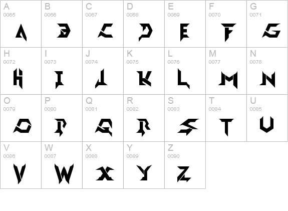 Death Devil uppercase A-Z preview