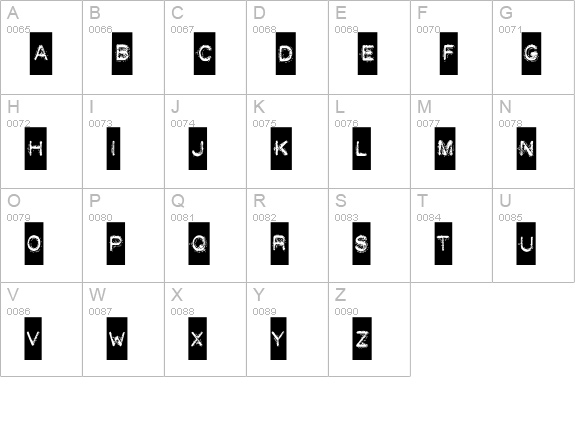 DEATH STRUGGLE uppercase A-Z preview