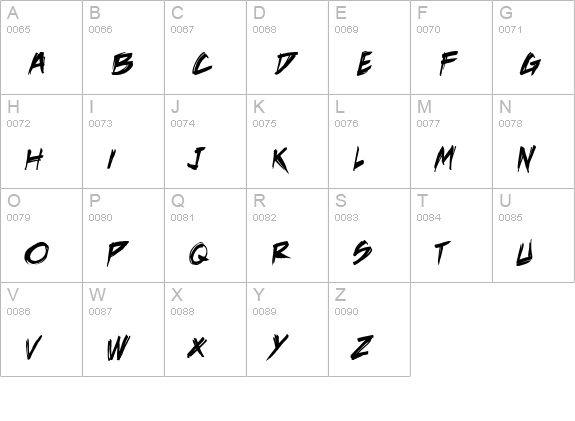 DeathRattle BB uppercase A-Z preview
