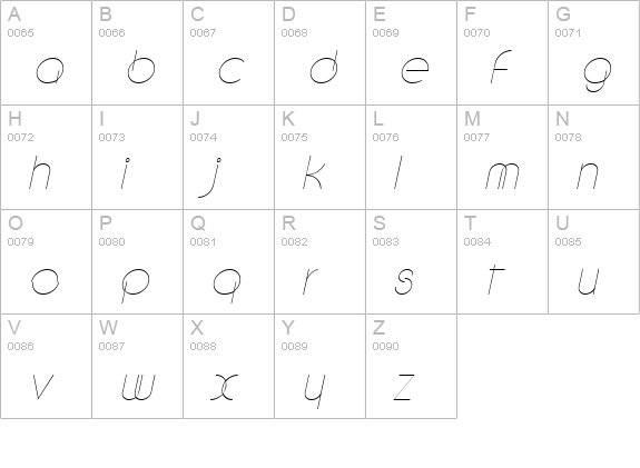 DebevicCircular Italic uppercase A-Z preview