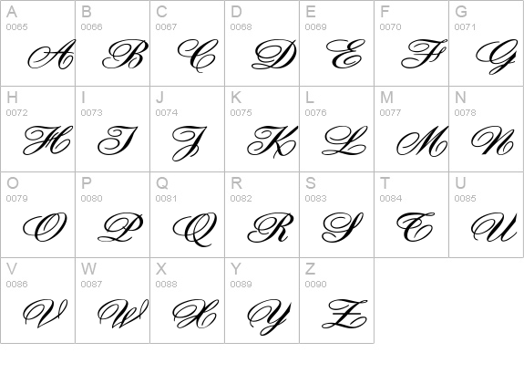 DebonairJF uppercase A-Z preview