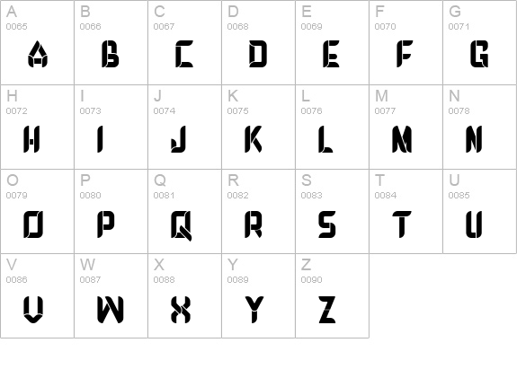 DEBROSEE uppercase A-Z preview