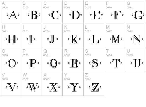 decadence uppercase A-Z preview