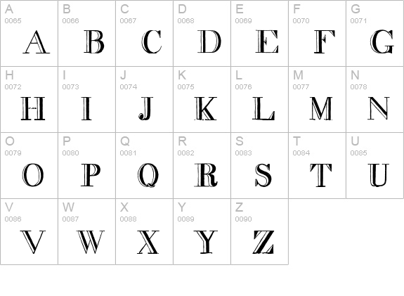 decadence without the diamonds uppercase A-Z preview