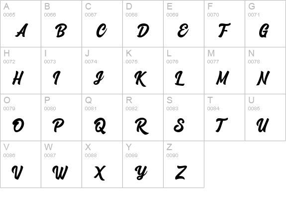 December uppercase A-Z preview