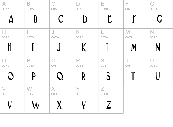 Deco-Condensed Bold uppercase A-Z preview