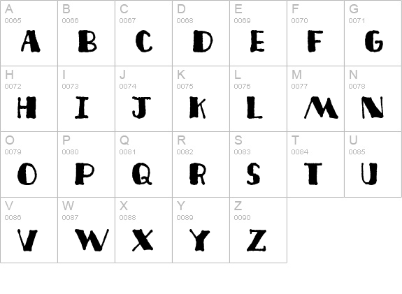Deco Freehand uppercase A-Z preview