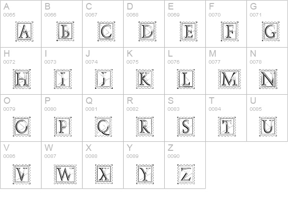 Deco Stamp uppercase A-Z preview