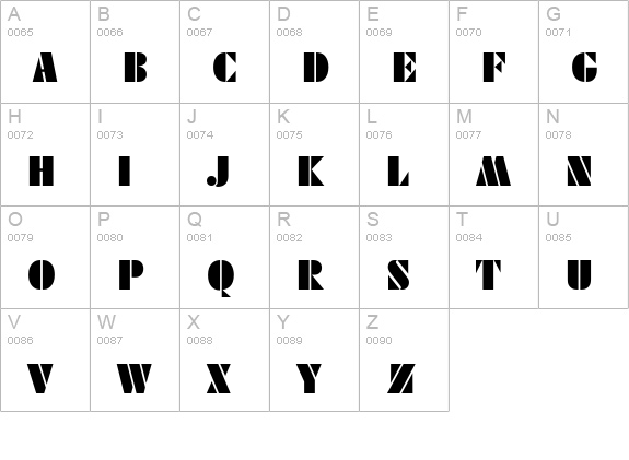 DecoBlack-Regular uppercase A-Z preview