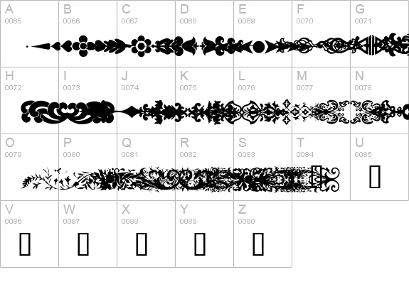 DecoDividers uppercase A-Z preview