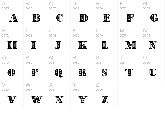 Decorative uppercase A-Z preview